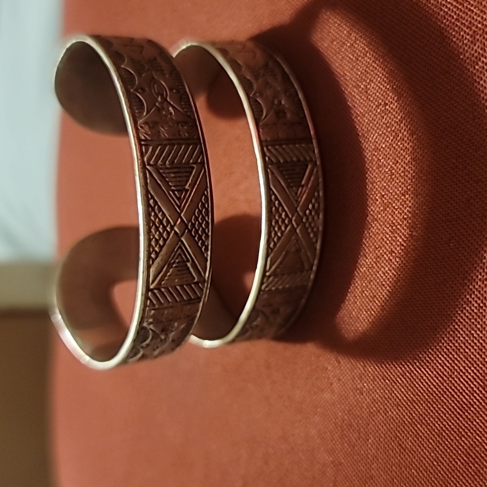 Lucky Brand Tribal pattern Cuff Bracelet in Silver Metal